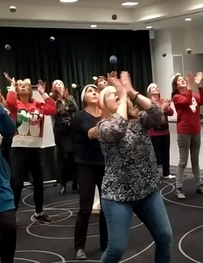 Déroulement de l'atelier jonglage team building